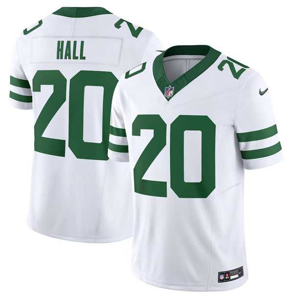 Men%27s New York Jets #20 Breece Hall White 2023 F.U.S.E. Vapor Limited Throwback Stitched Football Jersey->new york jets->NFL Jersey